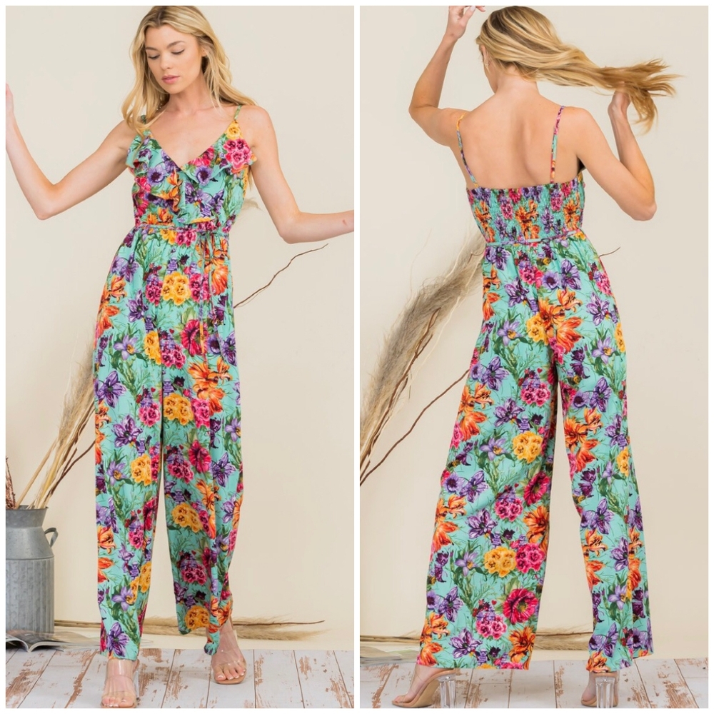 AMBITION Jade Floral Wide Leg Jumpsuit - Picture 8 of 10